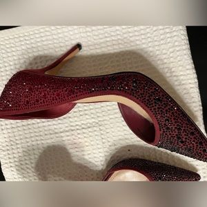 Dressy designer burgundy sparkle shoes